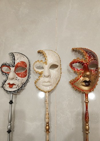 El İşçiliği Dekoratif Venedik Yüz Maskeleri - Görsel 2