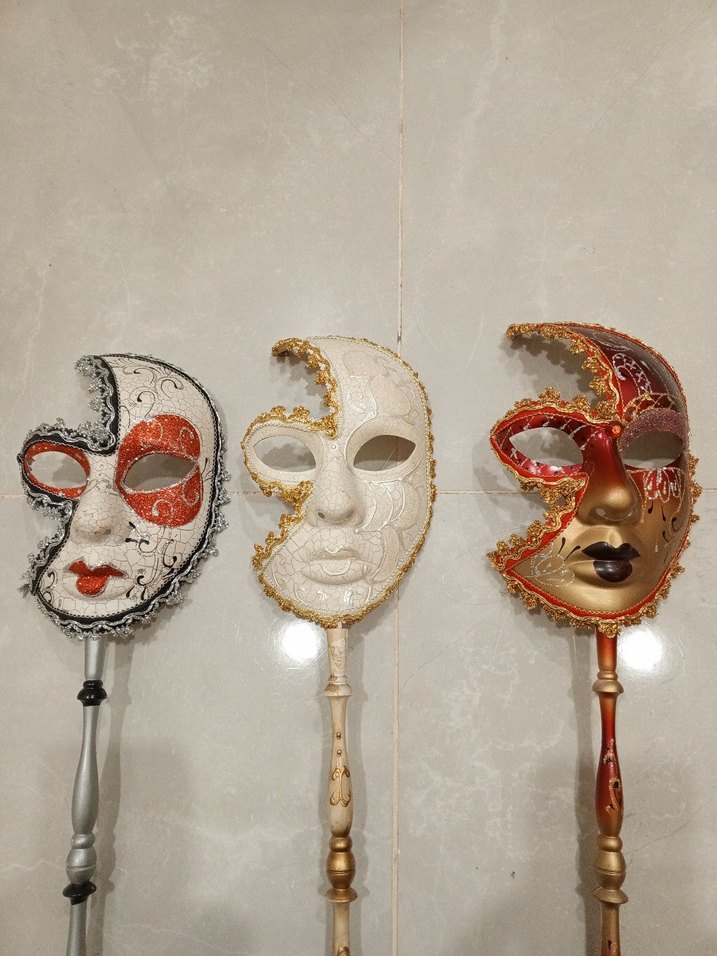 El İşçiliği Dekoratif Venedik Yüz Maskeleri - Görsel 2