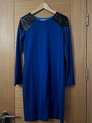 saks mavisi elbise - Görsel 2