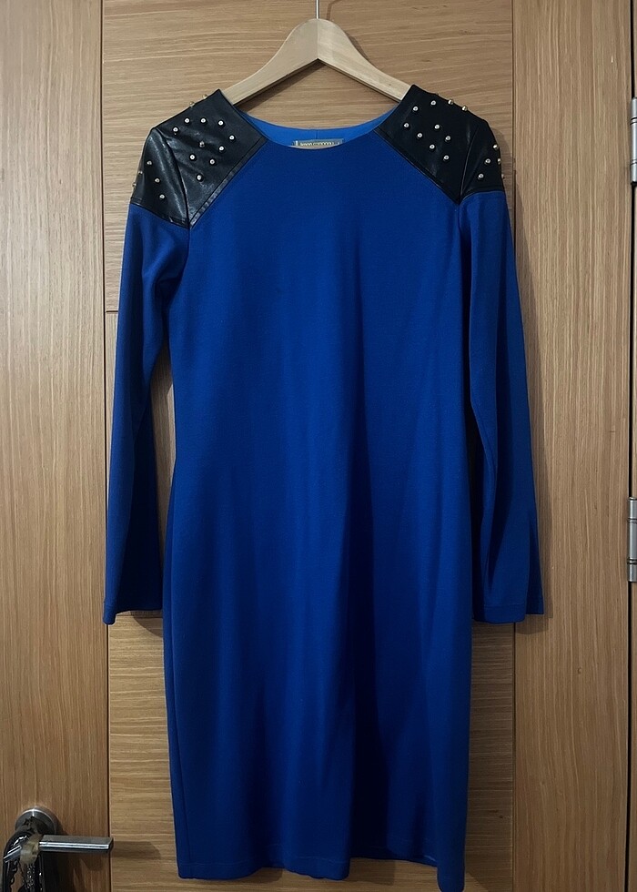 saks mavisi elbise - Görsel 2