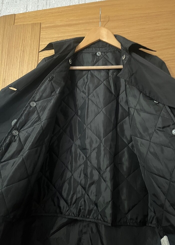 siyah trençkot - Görsel 2