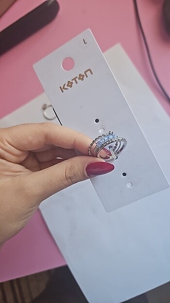 Beden çeşitli Renk Koton 8li yüzük L