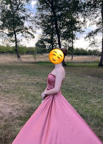 Pembe Drapeli yurtmaçlUzun Kadın Abiye - Görsel 4