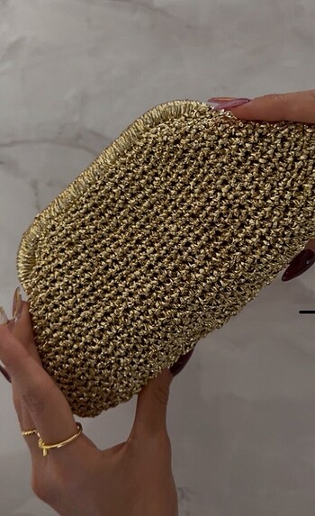 Zara Gold Hasır Çanta