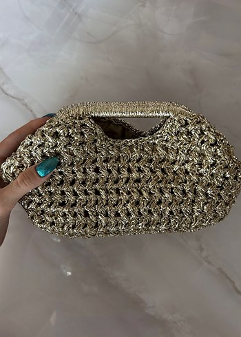 Mango Örgü Kadın Clutch Çanta