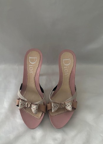 DİOR pembe vintage topuklu coquette terlik