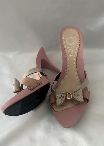 37 Beden DİOR pembe vintage topuklu coquette terlik
