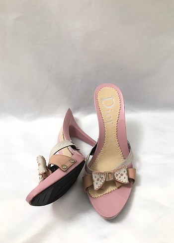 37 Beden pembe Renk DİOR pembe vintage topuklu coquette terlik