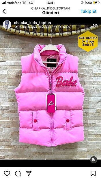Zara Barbie yelek