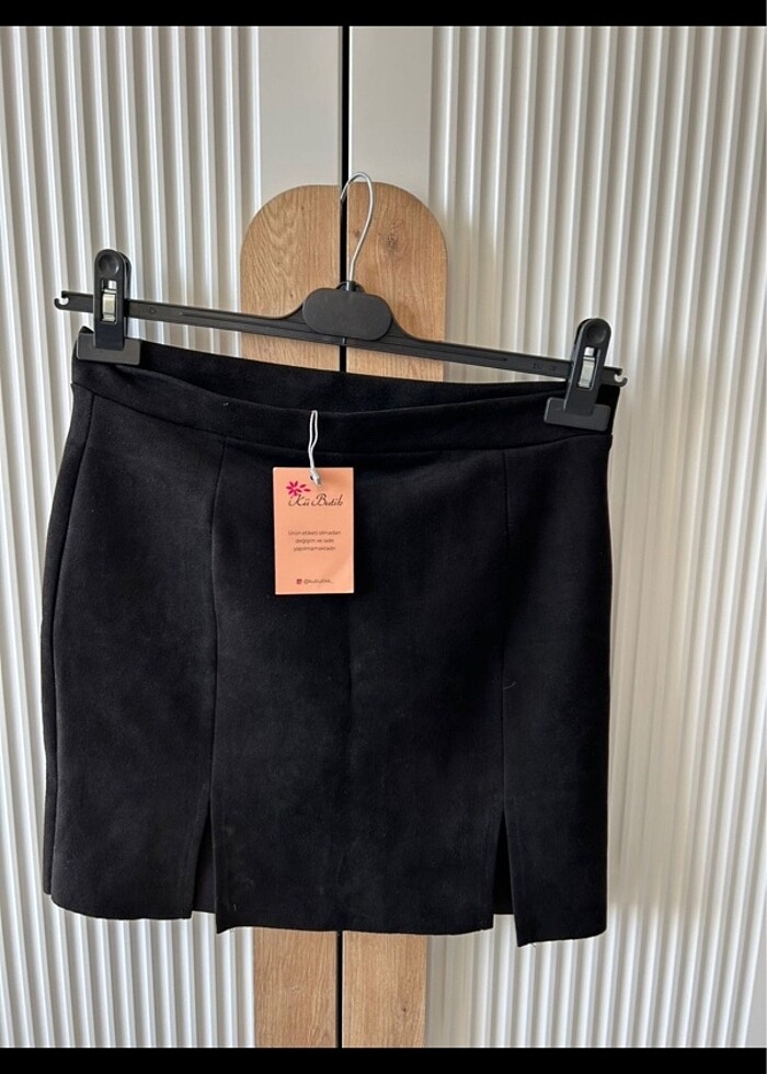 Siyah kadife mini etek - Görsel 2