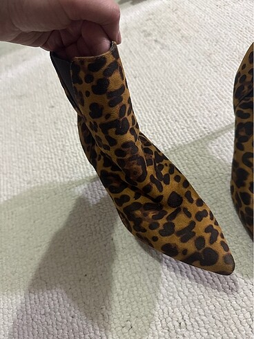 37 Beden kahverengi Renk Leopar ince topuk