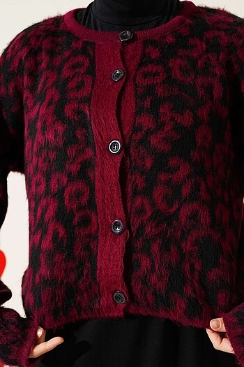 universal Beden bordo Renk Leopar Kazak