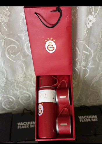 Galatasaray Lisanslı Kırmızı Termos Seti