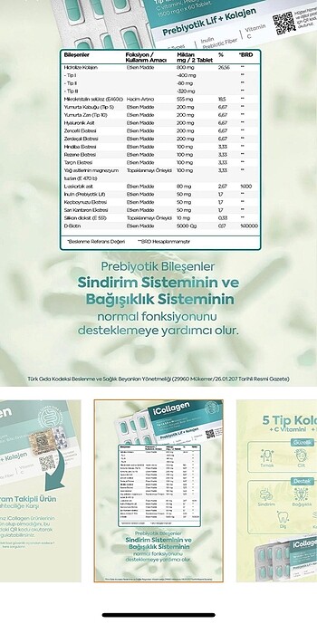 diğer Beden Probiyotik lif-kolojen