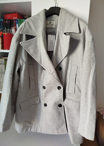 gri kaşe kaban - Görsel 2