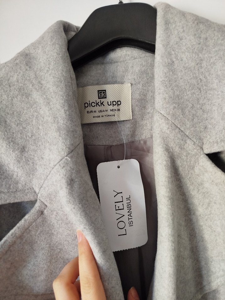 gri kaşe kaban - Görsel 3