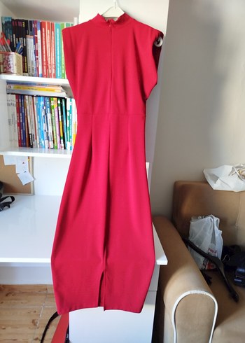 Kırmızı midi Abiye Elbise - Görsel 5