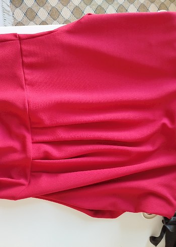 Kırmızı midi Abiye Elbise - Görsel 4