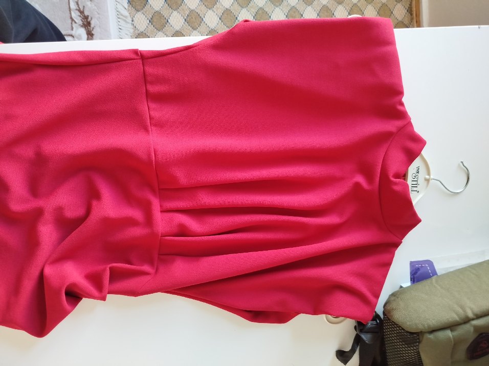 Kırmızı midi Abiye Elbise - Görsel 4