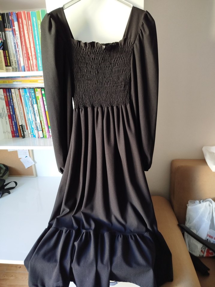 siyah uzun elbise - Görsel 2