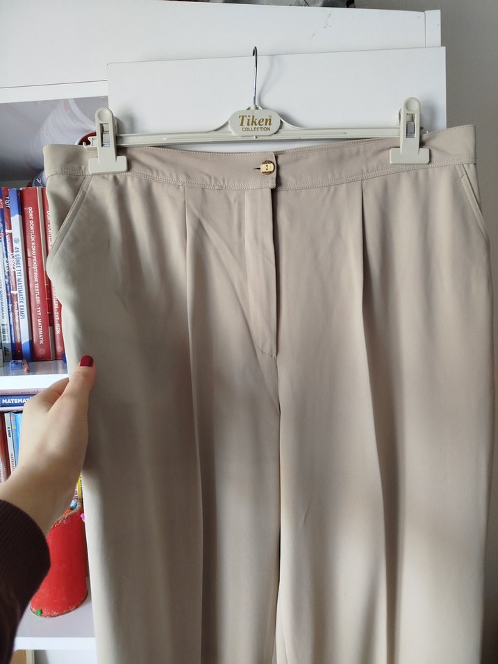 Bej  Kadın Kumaş Pantolon - Görsel 3