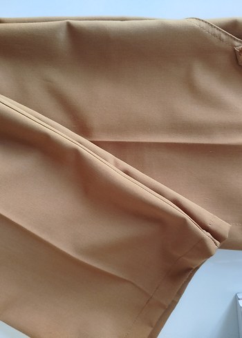 Bej Düğmeli Kadın Kumaş Pantolon - Görsel 2
