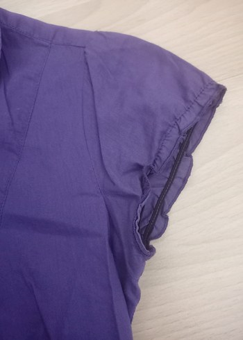 Mor Kısa Kollu Kız Çocuk Gömlek - Görsel 3