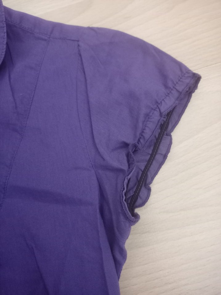 Mor Kısa Kollu Kız Çocuk Gömlek - Görsel 3