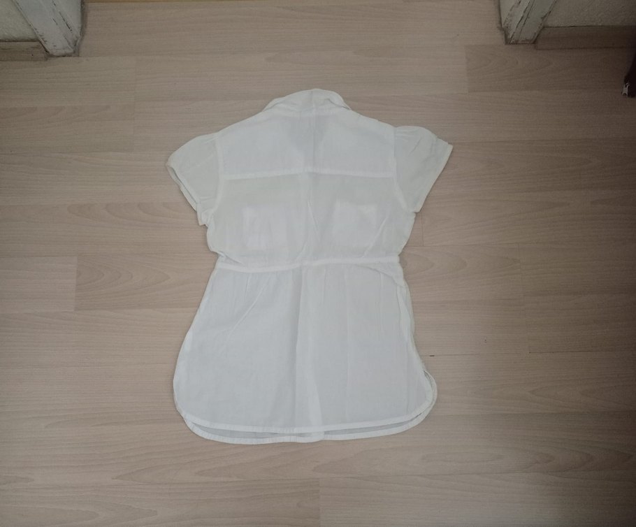 Düğmeli Beyaz Kız Çocuk Gömlek - Görsel 4