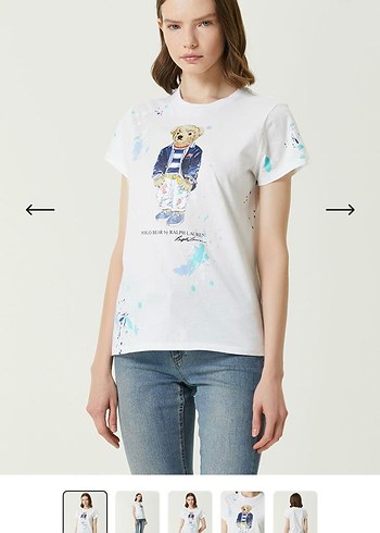 Polo Ralph Lauren Beyaz Bear Baskili Rahat Tisort
