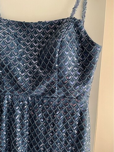Diğer Ayşenur Dinçer Butik Payetli Mavi Abiye