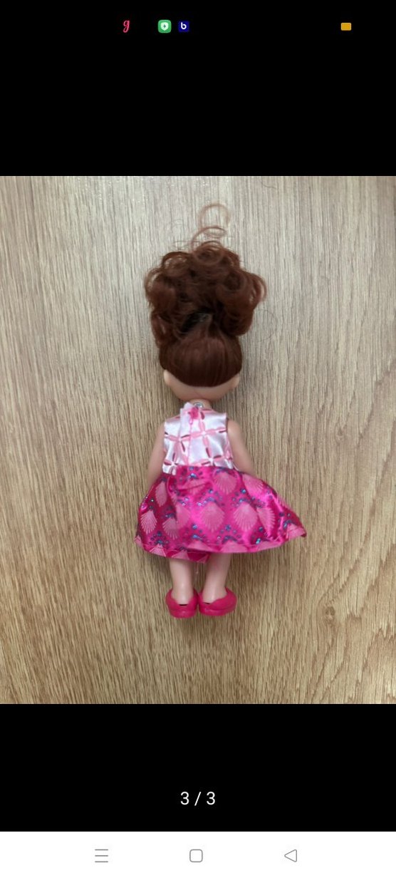 Pembe Elbiseli Küçük Bebek Oyuncak - Görsel 3