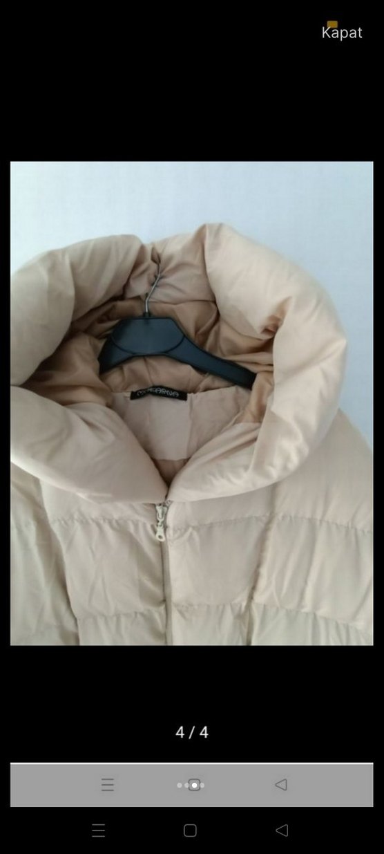 Bej Kadın Puff Mont - Görsel 3