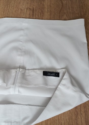 s Beden beyaz Renk Beyaz Minimalist Kadın Bralet ve Etek