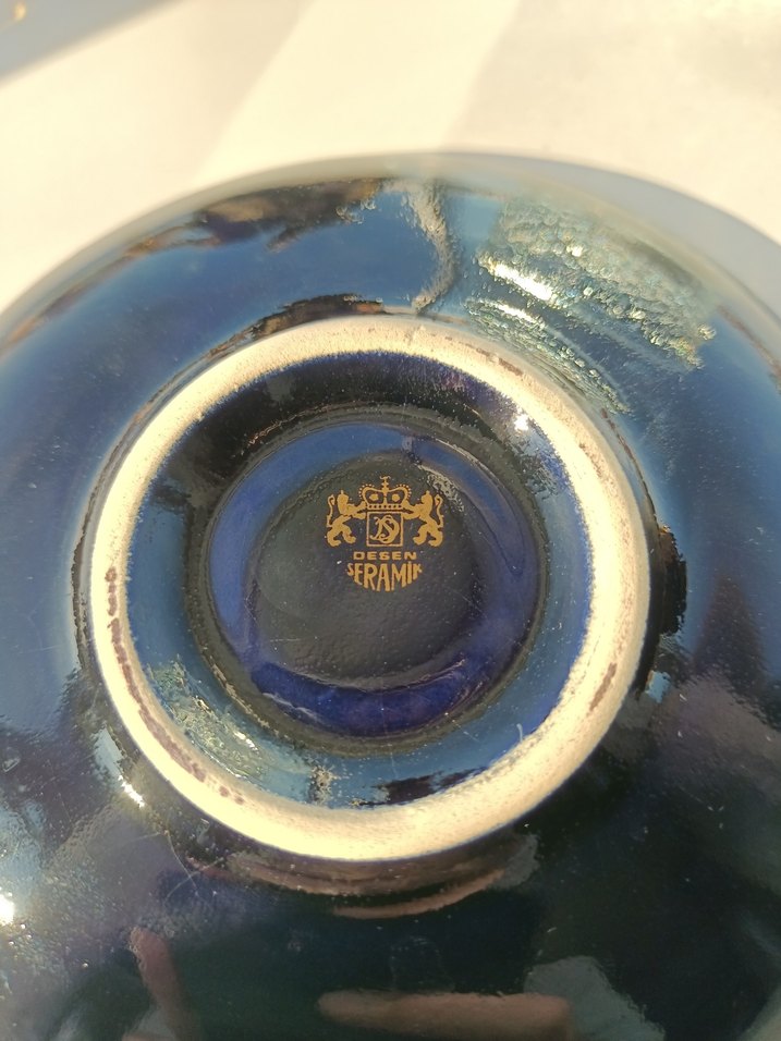 Antika Kobalt Mavi Çiçek Desenli Fincan Takımı - Görsel 5