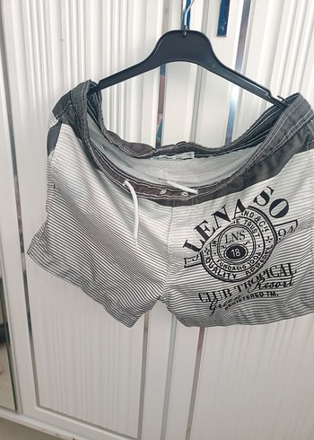 Hugo Boss Gri Baskılı Bel Bantlı Erkek Mini Şort