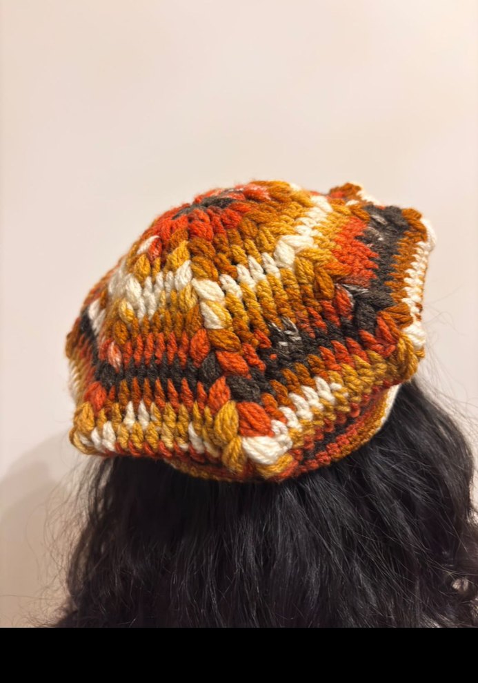 Renkli Örgü Bohem Bere - Görsel 2