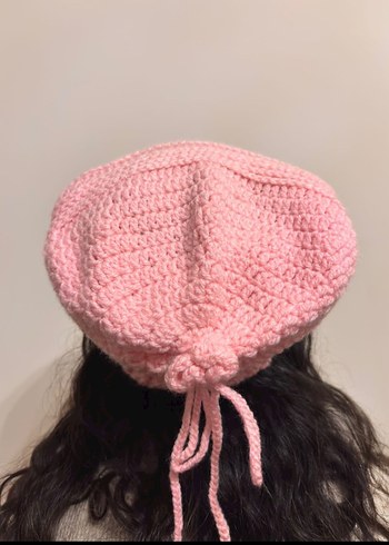 Pembe Örgü Kadın Bere - Görsel 2