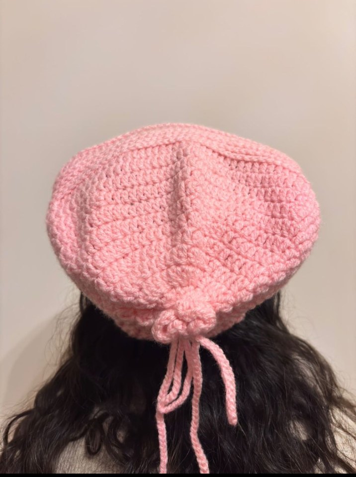 Pembe Örgü Kadın Bere - Görsel 2