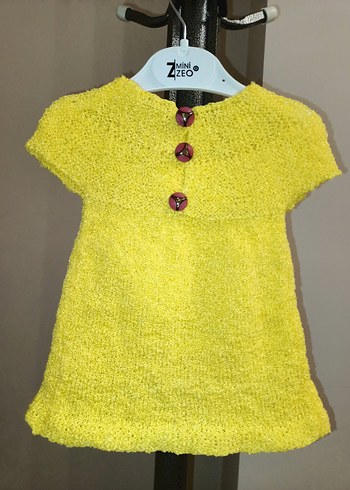 Sarı Düğmeli Kız Triko Hırka - Görsel 3