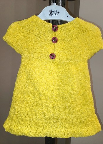 Sarı Düğmeli Kız Triko Hırka - Görsel 2