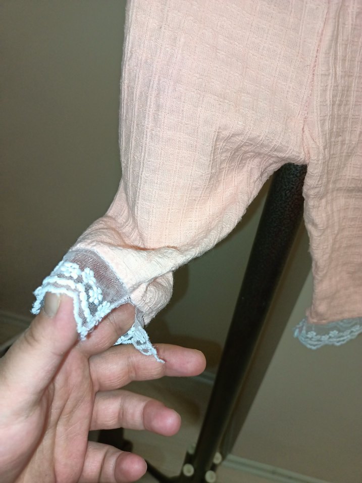 Uzun Kollu Beyaz Nakışlı Kız Elbisesi 2 alt 1 üst - Görsel 5