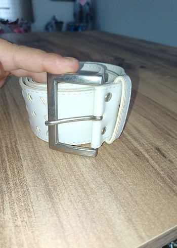 Beyaz Deri Tokalı Kadın Kemer - Görsel 5