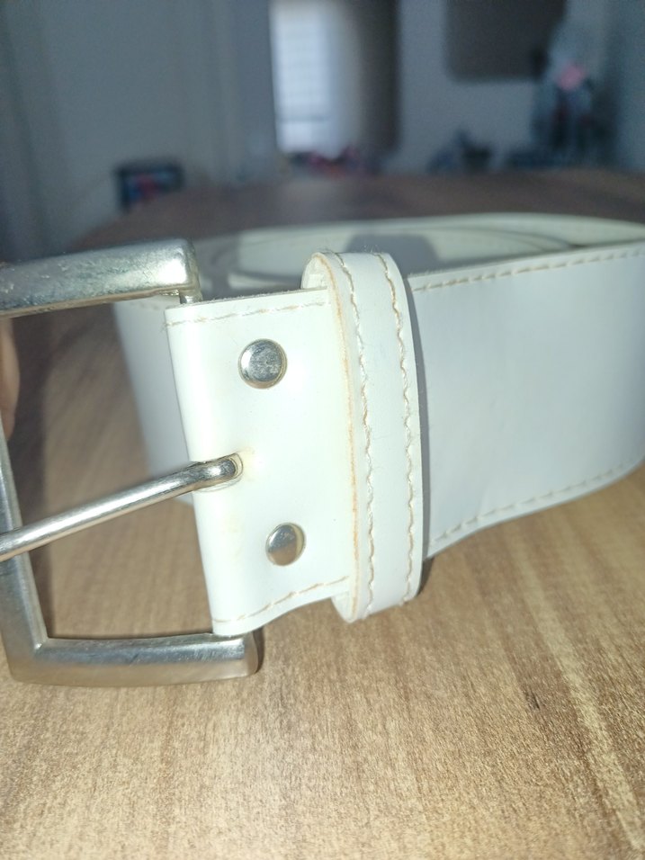 Beyaz Deri Tokalı Kadın Kemer - Görsel 4