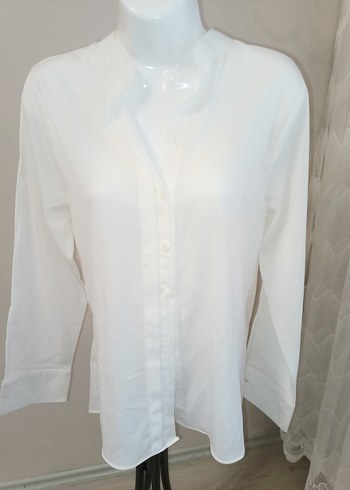 Beyaz Düğmeli Kadın Gömlek - Görsel 2