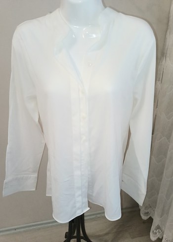 Beyaz Düğmeli Kadın Gömlek - Görsel 3
