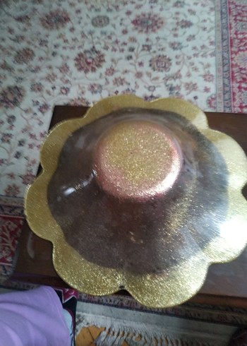 Altın Renk Parlak  cam meyvelik ve çok amaçlı  Tabak - Görsel 4