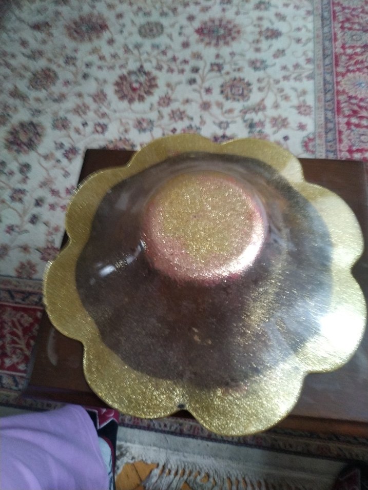 Altın Renk Parlak  cam meyvelik ve çok amaçlı  Tabak - Görsel 4