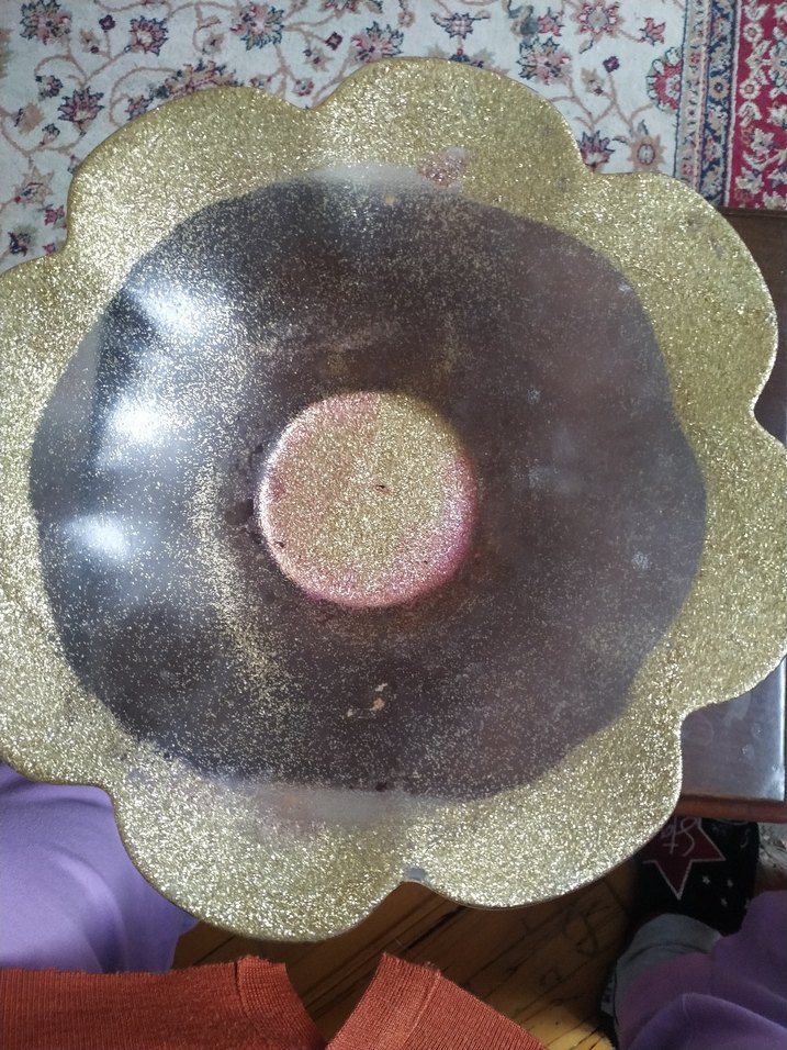 Altın Renk Parlak  cam meyvelik ve çok amaçlı  Tabak - Görsel 2