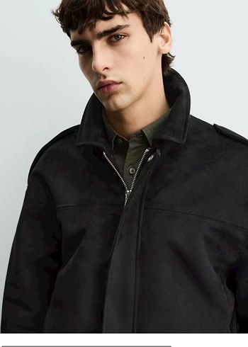 Siyah Süet erkek Ceket - Görsel 4